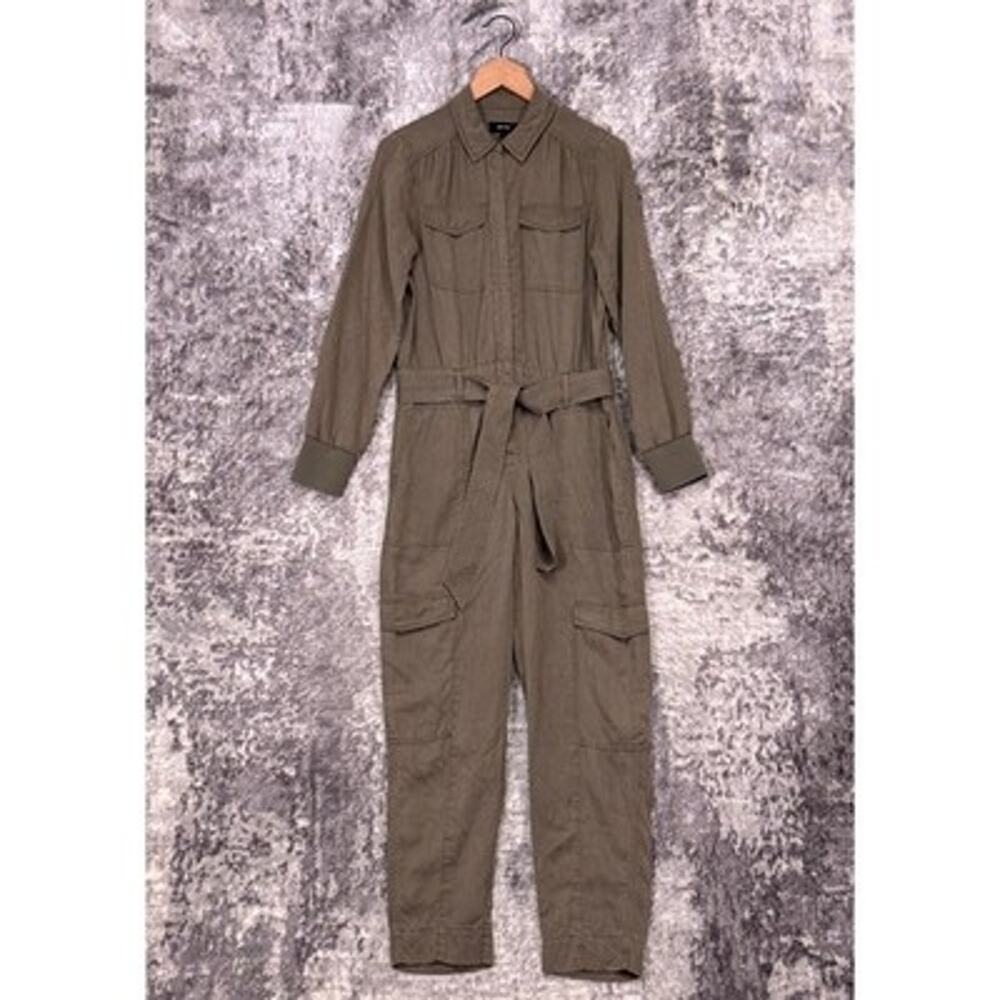 ME+EM Jumpsuit UK 8 / US 4 Womens Green Soft Tencel Utility Cargo